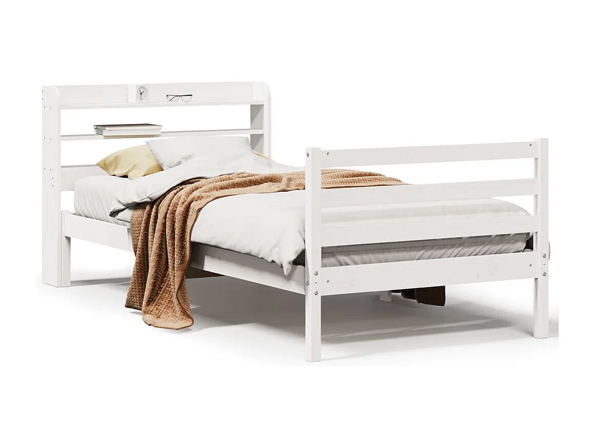 Bedframe met hoofdeinde zonder matras 90x190 cm wit