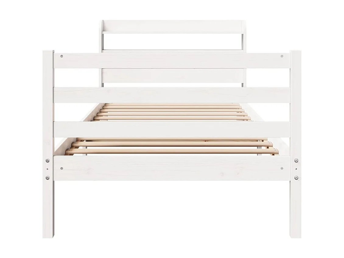 Bedframe met hoofdeinde zonder matras 90x190 cm wit