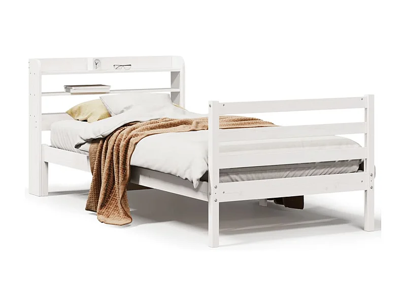 Bedframe met hoofdeinde zonder matras 90x190 cm wit