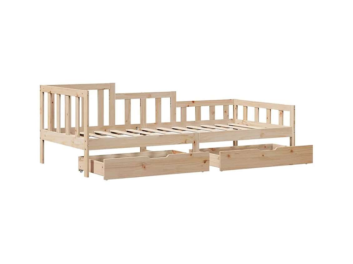 Lit de jour avec tiroirs sans matelas 90x200 cm bois massif