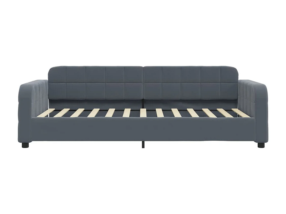 Sofá-cama com colchão 100x200 cm veludo cinzento-escuro