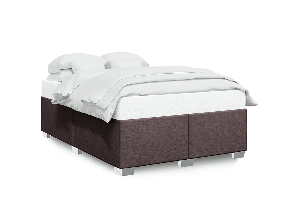 Bettgestell ohne Matratze Dunkelbraun 140x190 cm Stoff