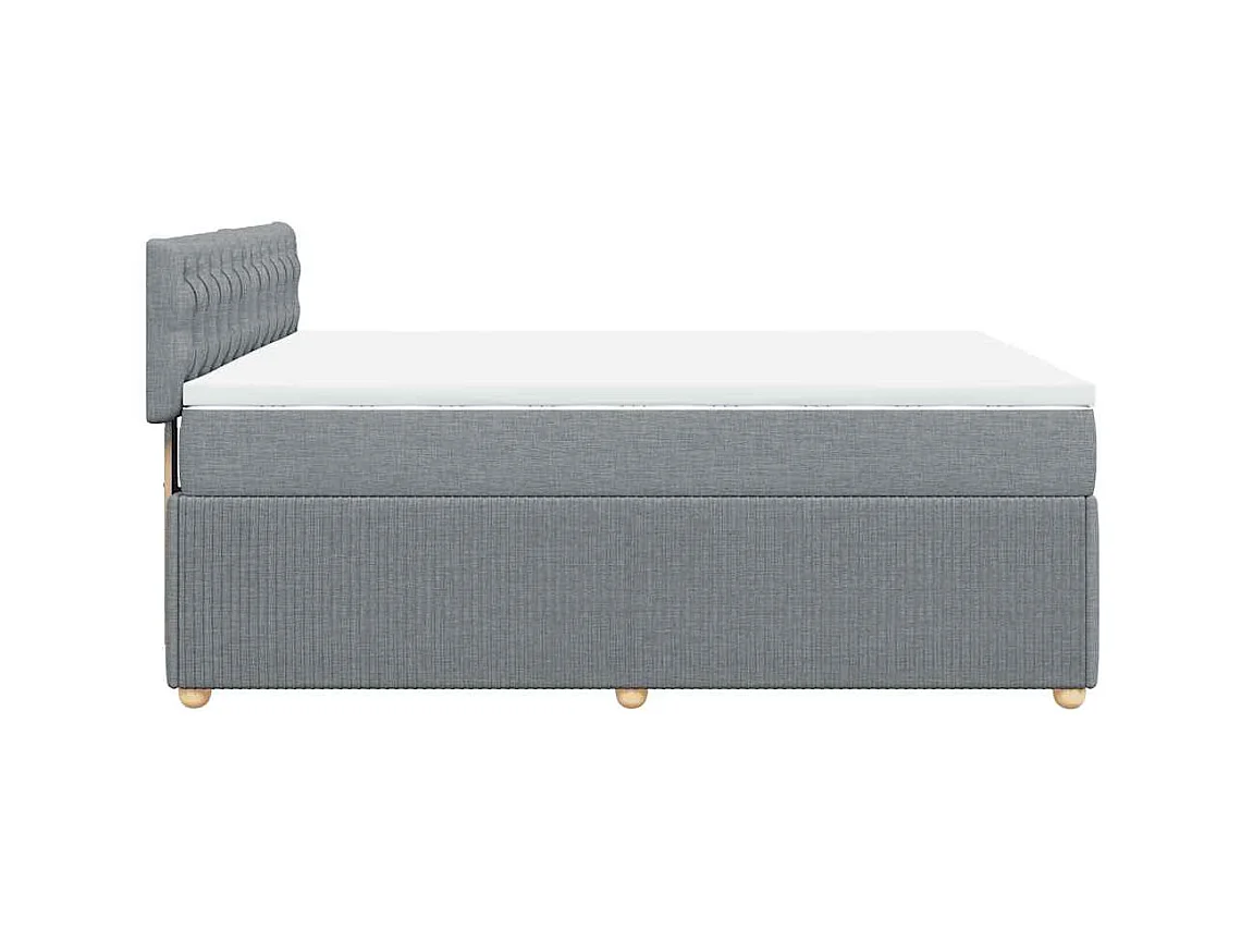 Boxspringbett mit Matratze Hellgrau 140x190 cm Stoff