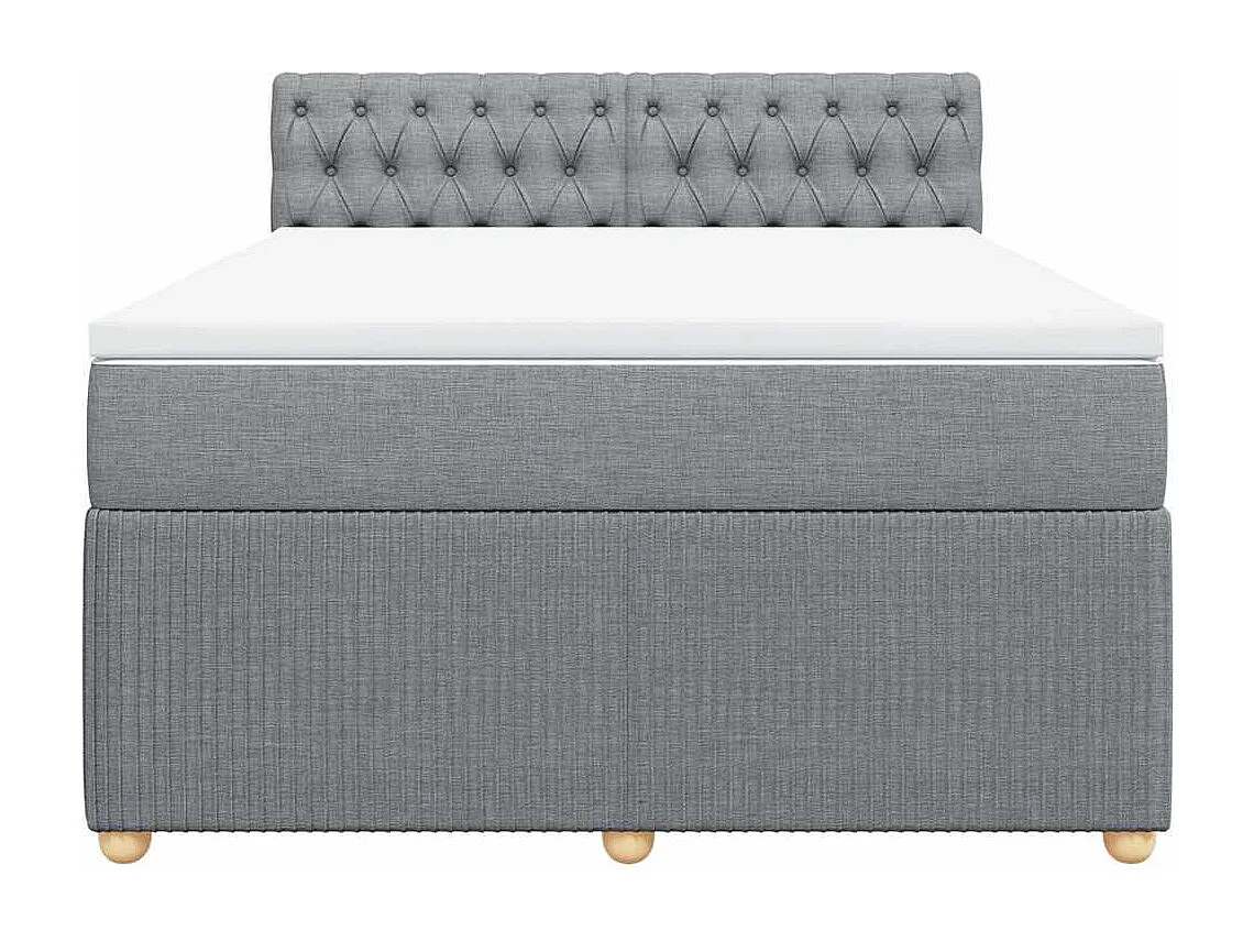 Giroletto a Molle con Materasso Grigio Chiaro 140x190cm Tessuto