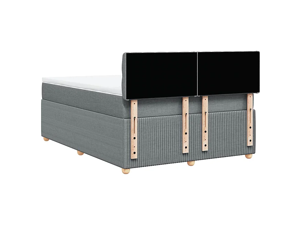Boxspringbett mit Matratze Hellgrau 140x190 cm Stoff
