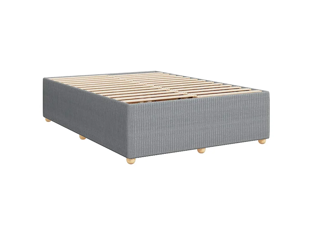 Boxspringbett mit Matratze Hellgrau 140x190 cm Stoff