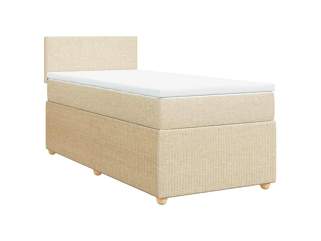 Cama com molas/colchão 90x190 cm tecido cor creme