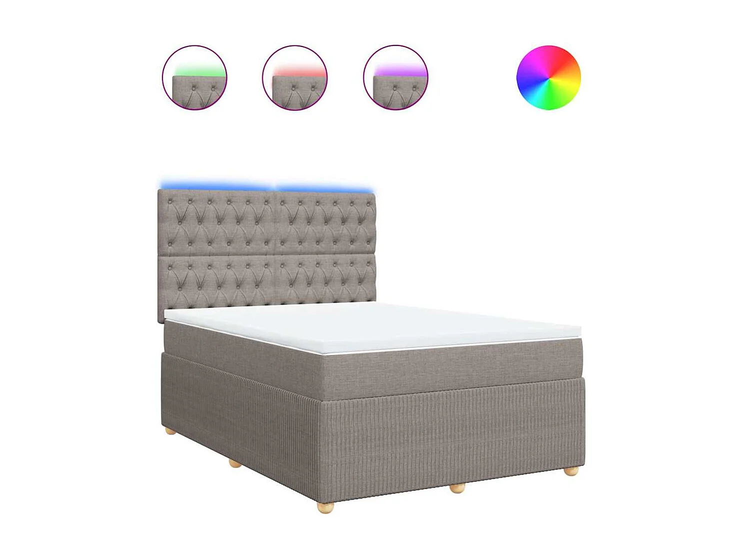 Boxspringbett mit Matratze Taupe 140x190 cm Stoff