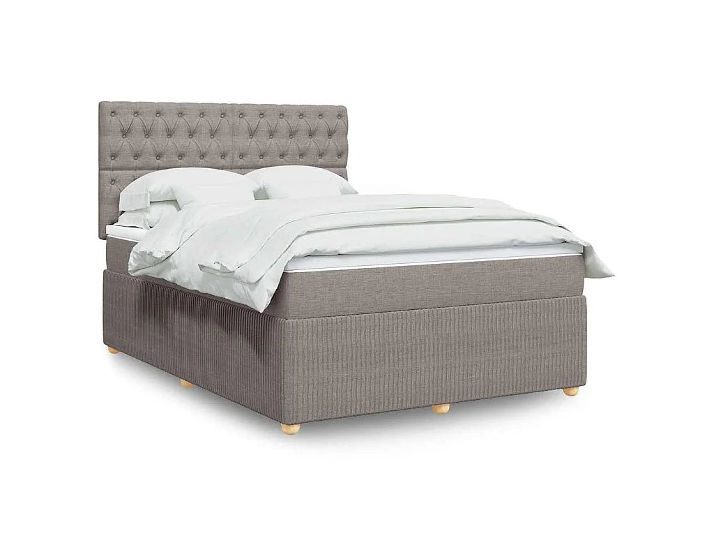 Giroletto a Molle con Materasso Tortora 140x190 cm in Tessuto