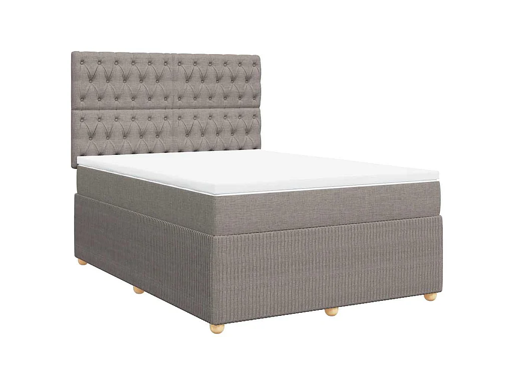 Cama com molas/colchão 140x190 cm tecido castanho-acinzentado