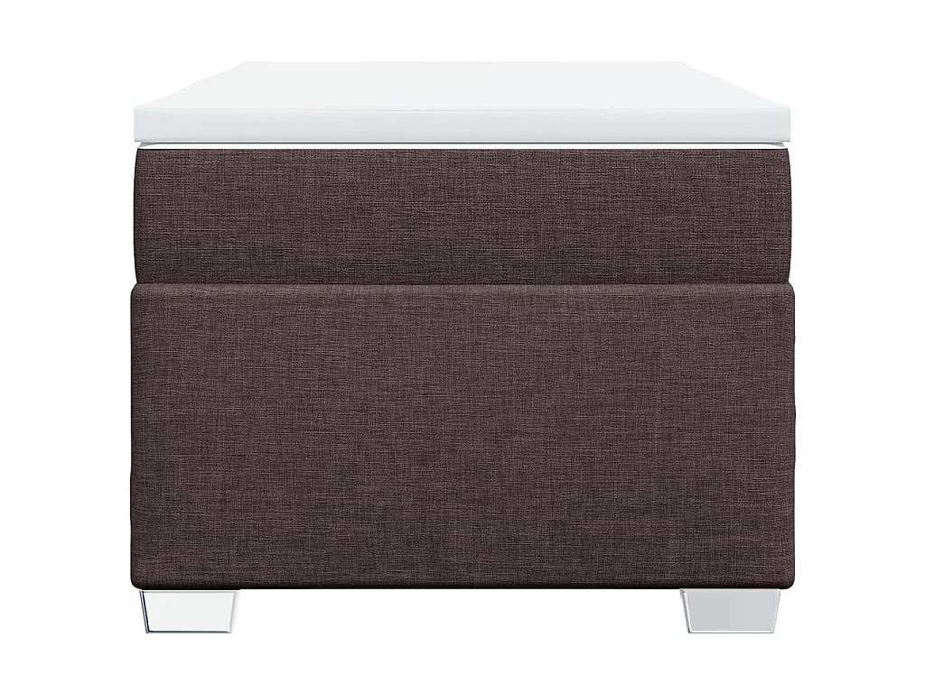 Cama box spring con colchón tela marrón oscuro 100x200 cm