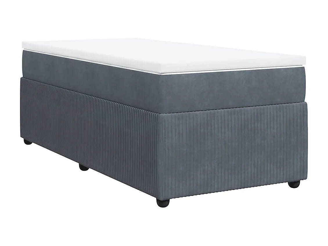 Sommier à lattes de lit et matelas Gris foncé 90x200 cm Velours