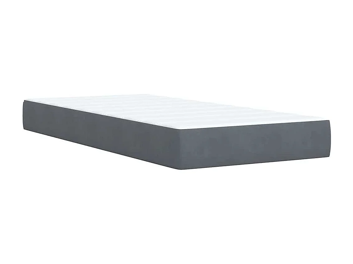 Sommier à lattes de lit et matelas Gris foncé 90x200 cm Velours