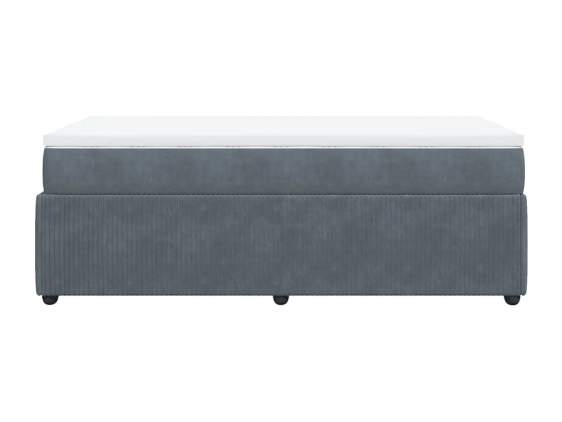 Sommier à lattes de lit et matelas Gris foncé 90x200 cm Velours
