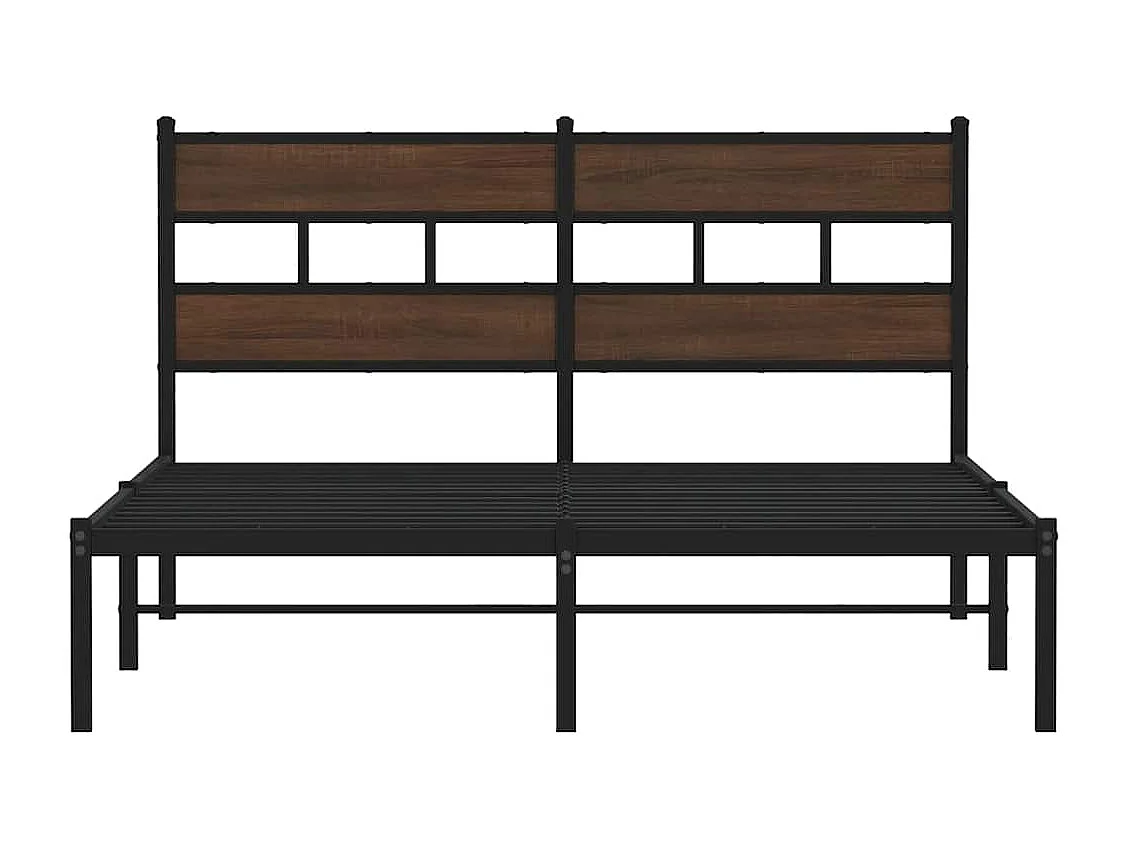 Bedframe met hoofdbord zonder matras bruin eiken 140x200 cm