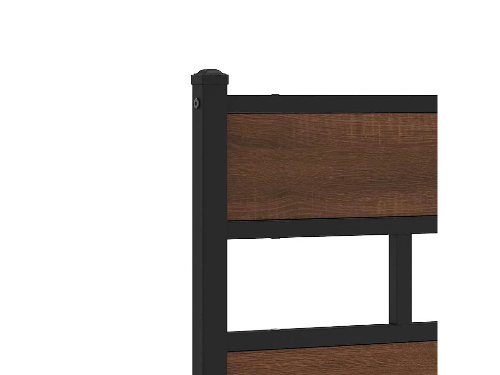 Bedframe met hoofdbord zonder matras bruin eiken 140x200 cm
