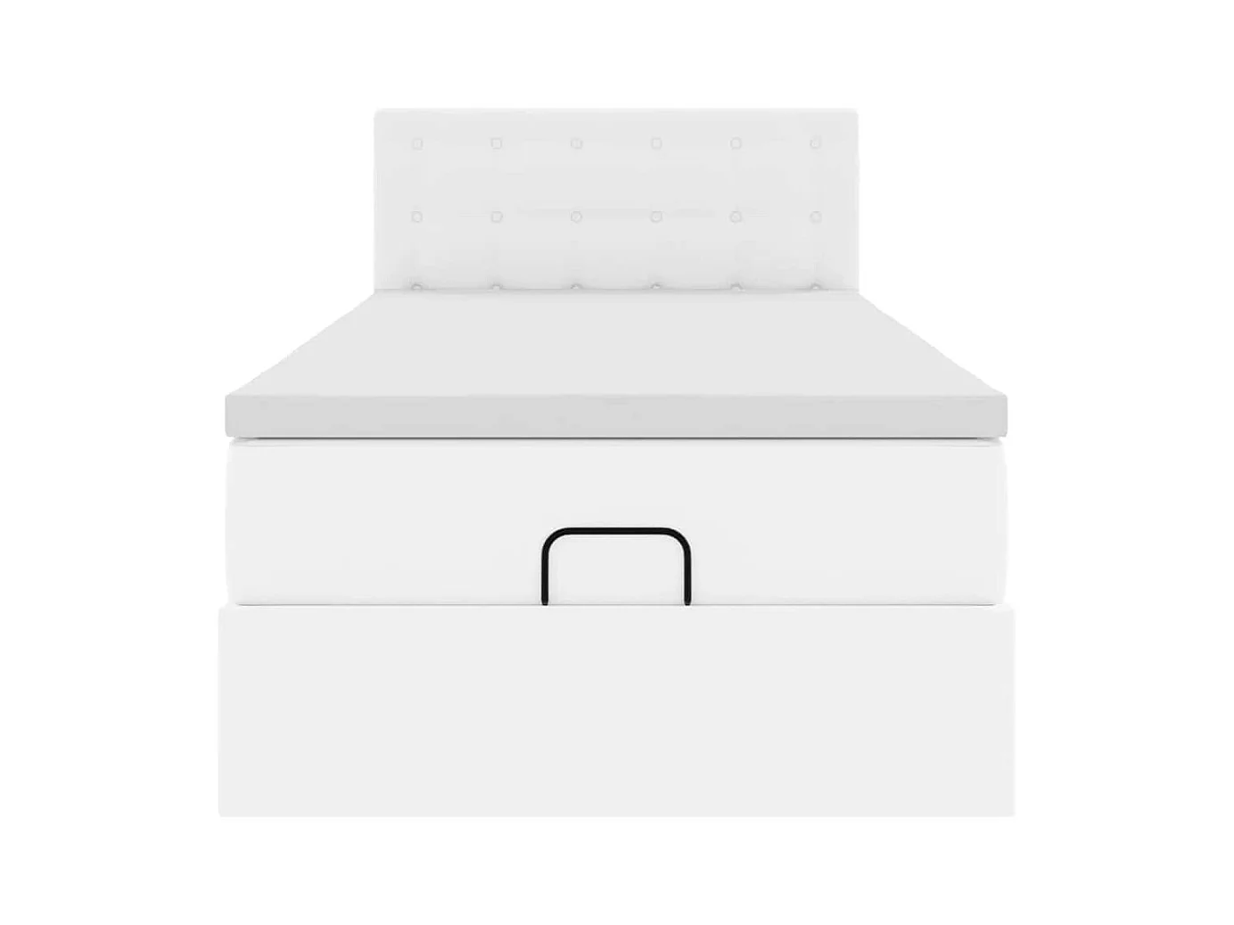 Lit ottoman avec matelas blanc 100x200 cm similicuir