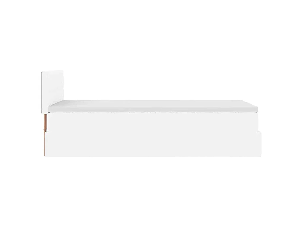 Ottomaanse bed met matras 100x200cm kunstleer wit