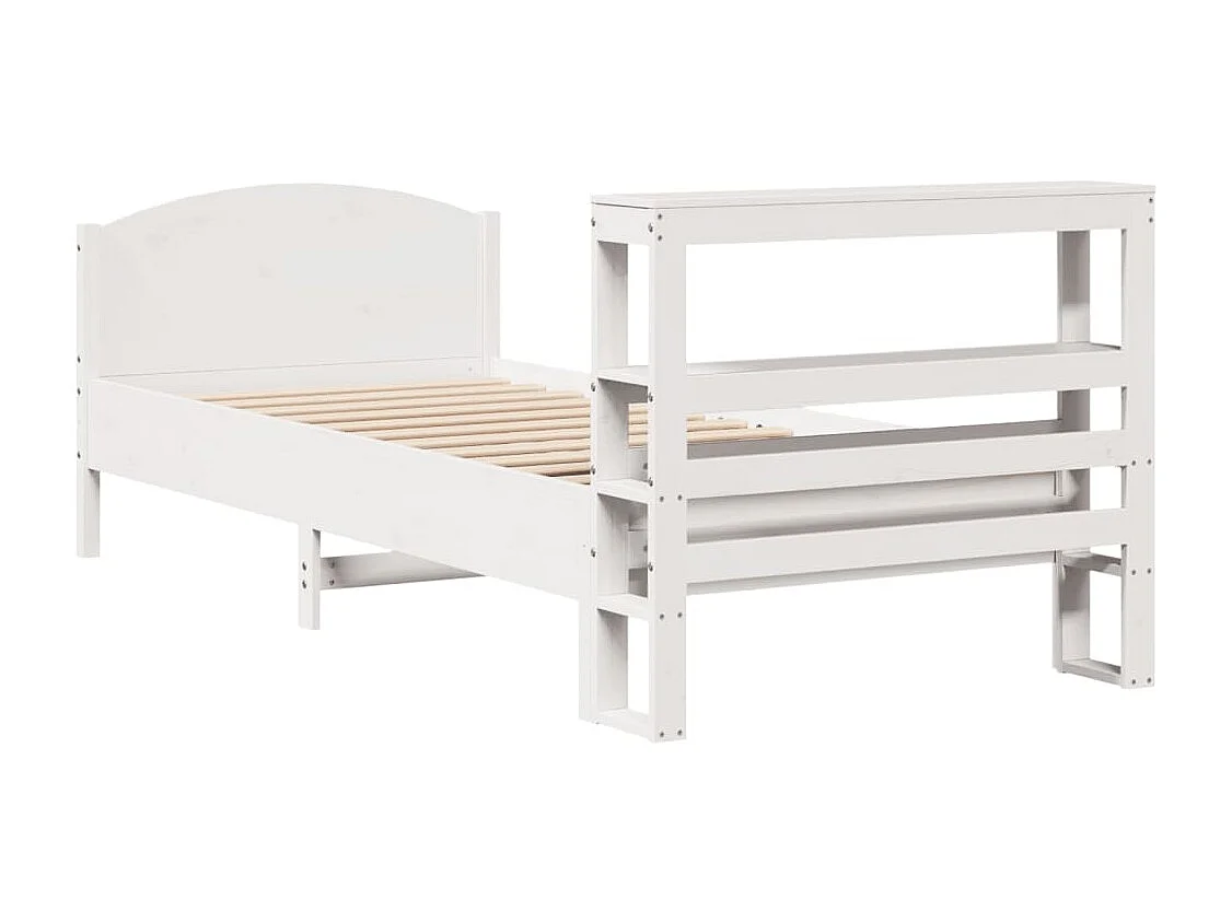 Cadre de lit sans matelas blanc 90x200 cm bois de pin massif