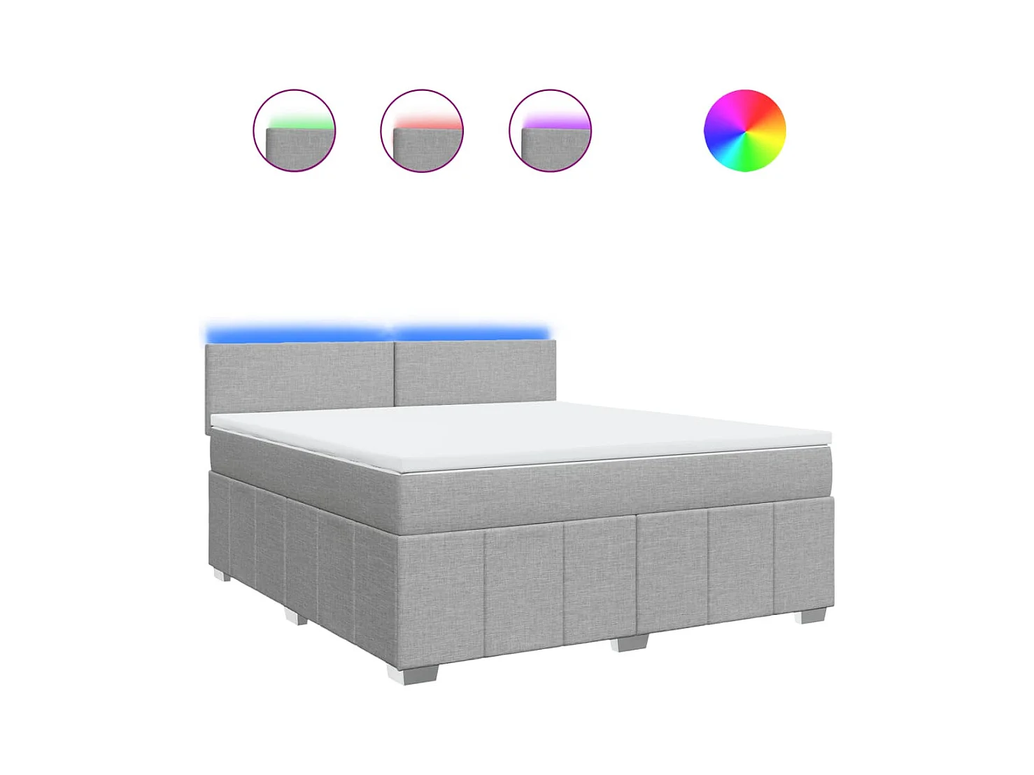 Sommier à lattes de lit avec matelas Gris clair 180x200cm Tissu