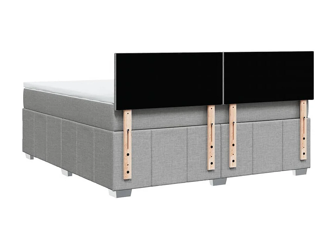 Boxspring met matras stof lichtgrijs 180x200 cm