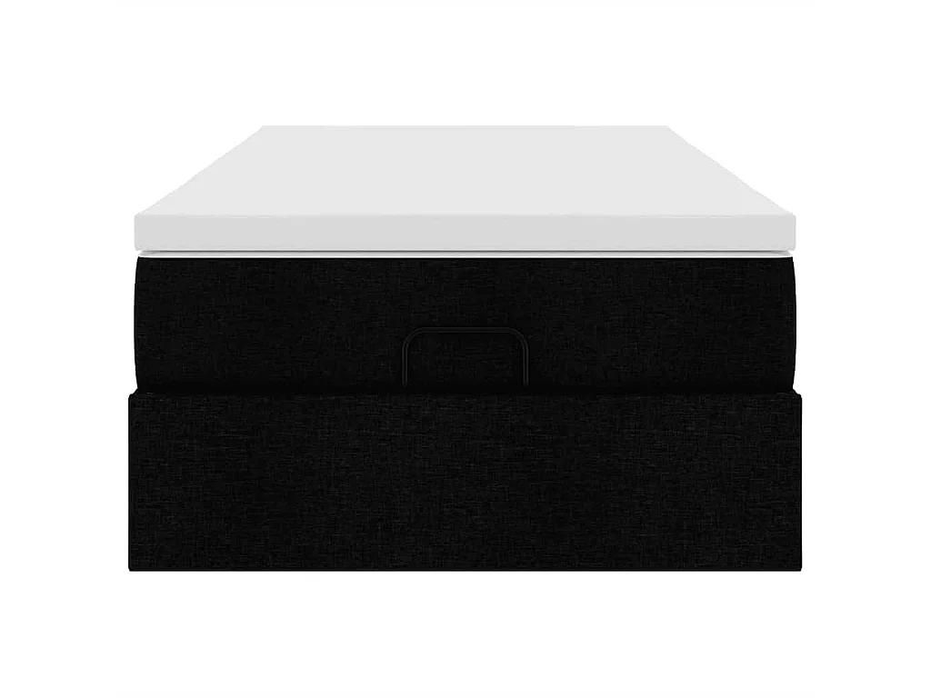 Ottoman-Bett mit Matratze Schwarz 90x190 cm Stoff