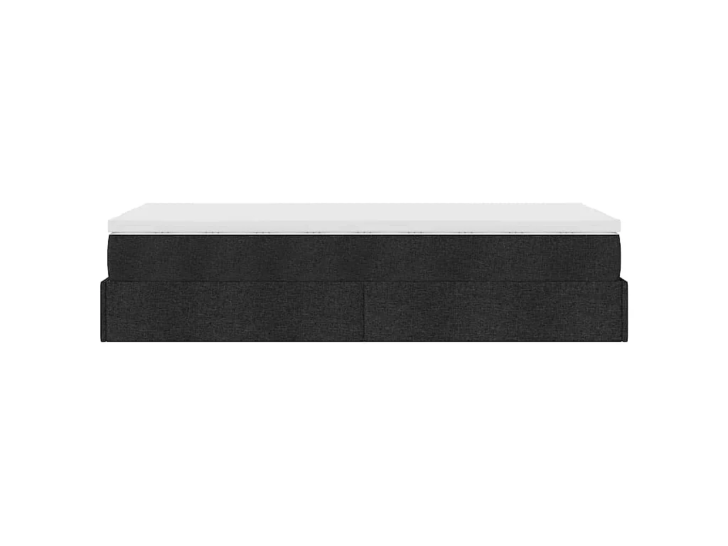 Cadre de lit ottoman avec matelas noir 90x190 cm tissu