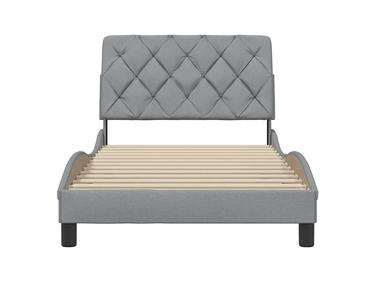 Cadre de lit sans matelas gris clair 100x200 cm tissu