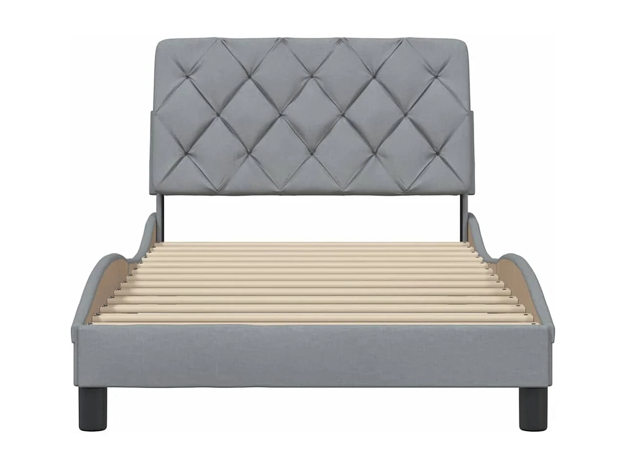 Cadre de lit sans matelas gris clair 100x200 cm tissu