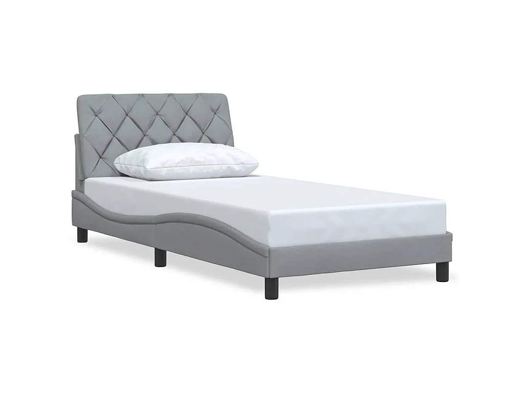 Bedframe zonder matras 100x200 cm stof lichtgrijs
