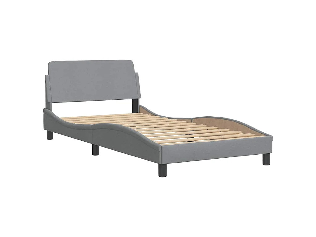 Bedframe zonder matras 100x200 cm stof lichtgrijs