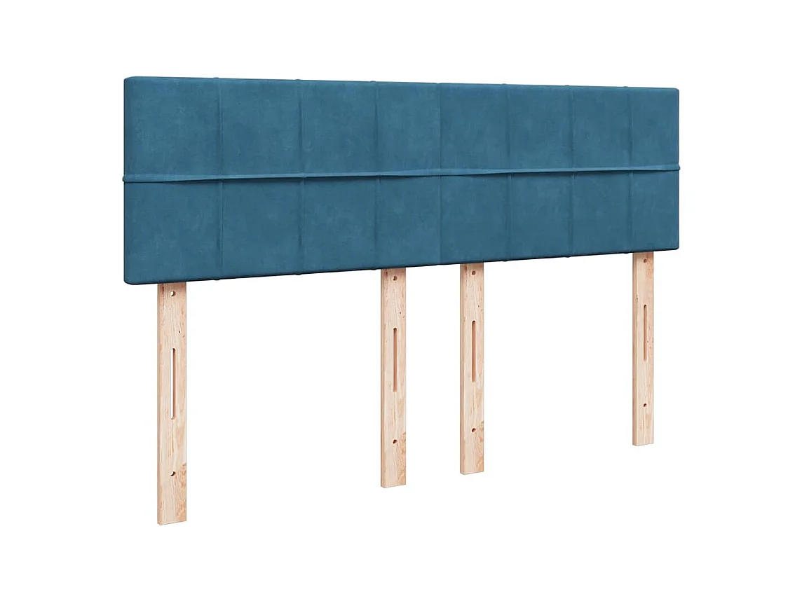 Boxspringbett mit Matratze Blau 140x200 cm Samt