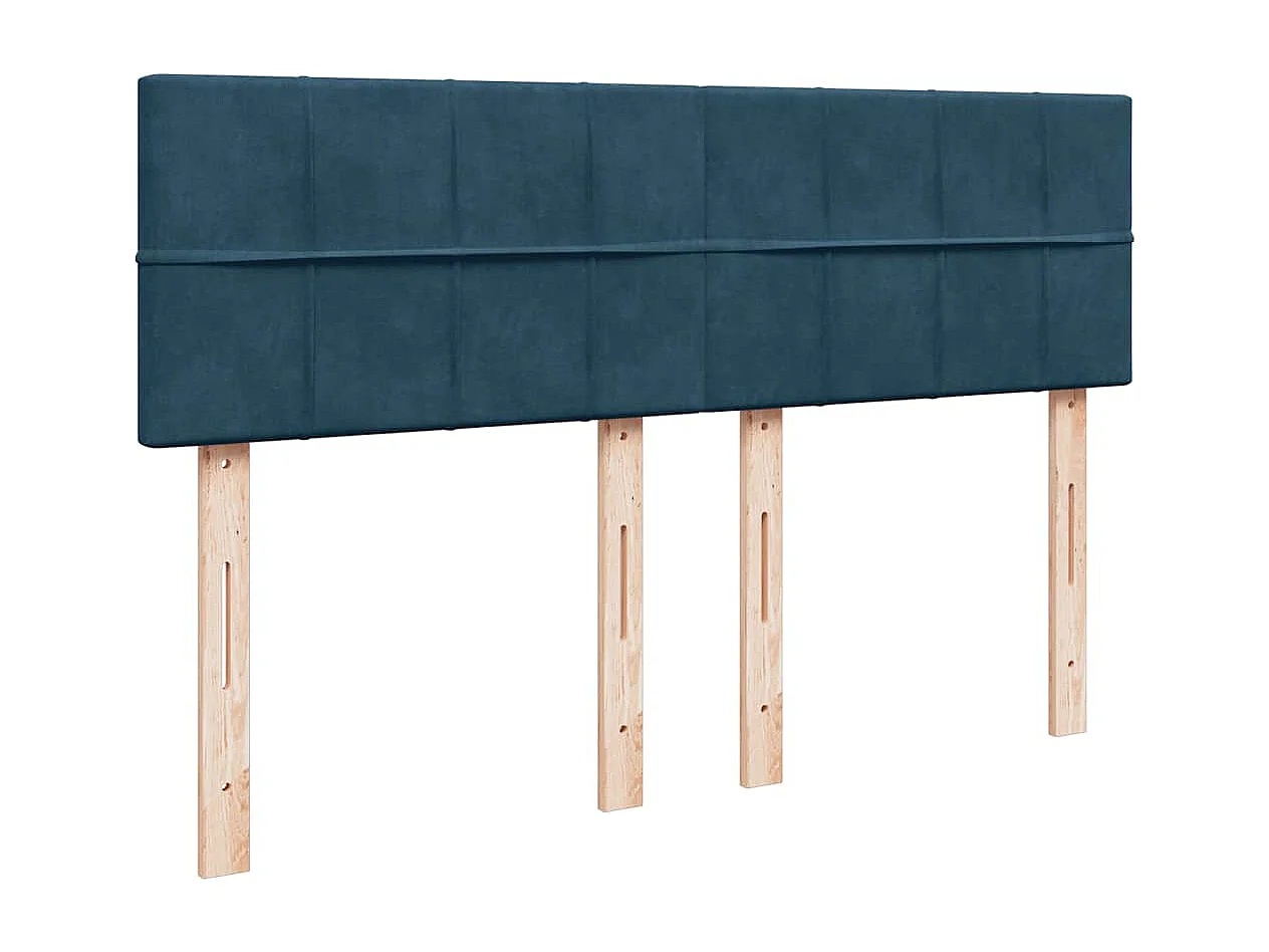 Giroletto a Molle con Materasso Blu 140x200 cm in Velluto