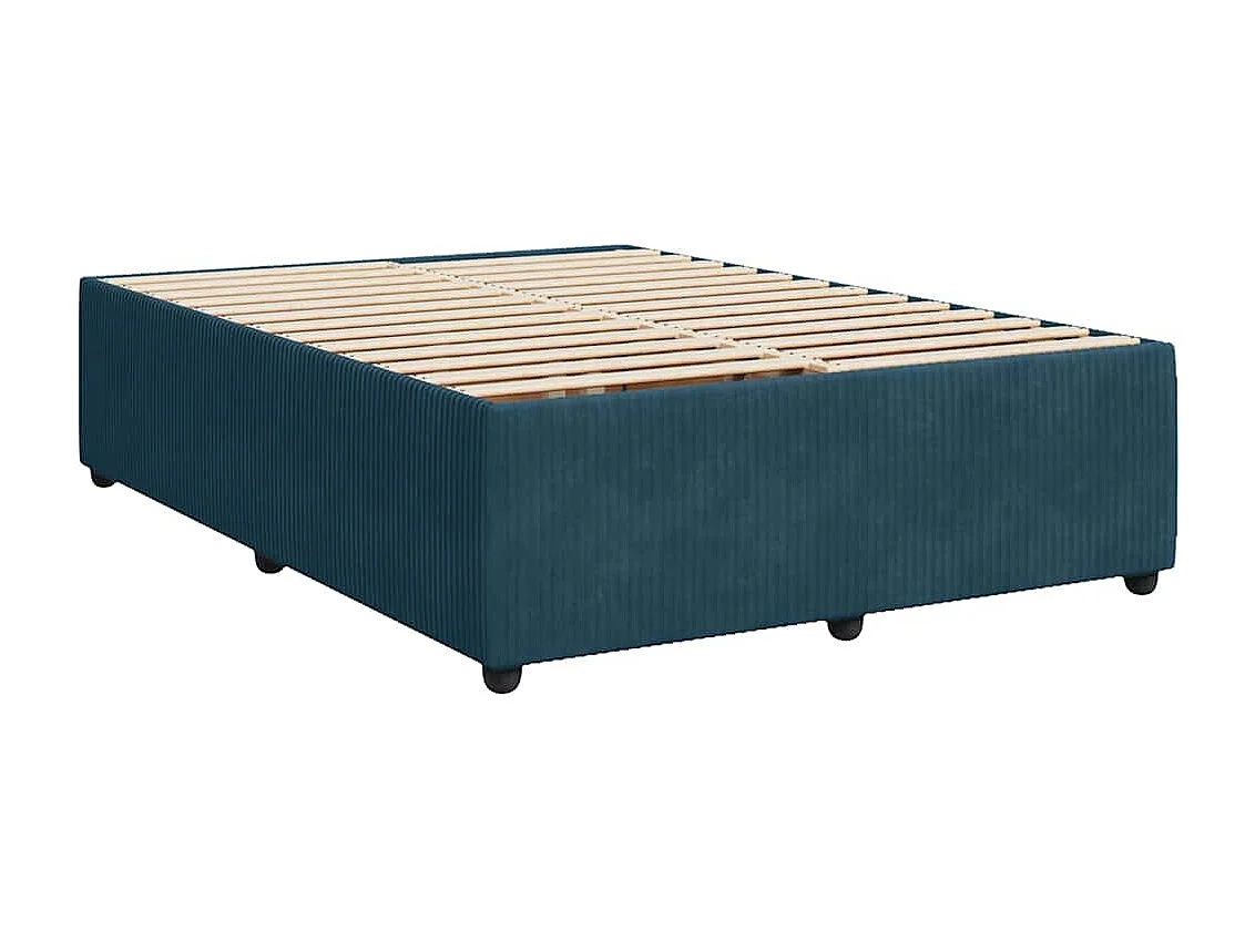 Giroletto a Molle con Materasso Blu 140x200 cm in Velluto