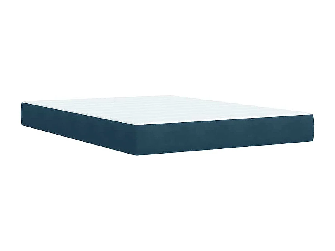 Giroletto a Molle con Materasso Blu 140x200 cm in Velluto