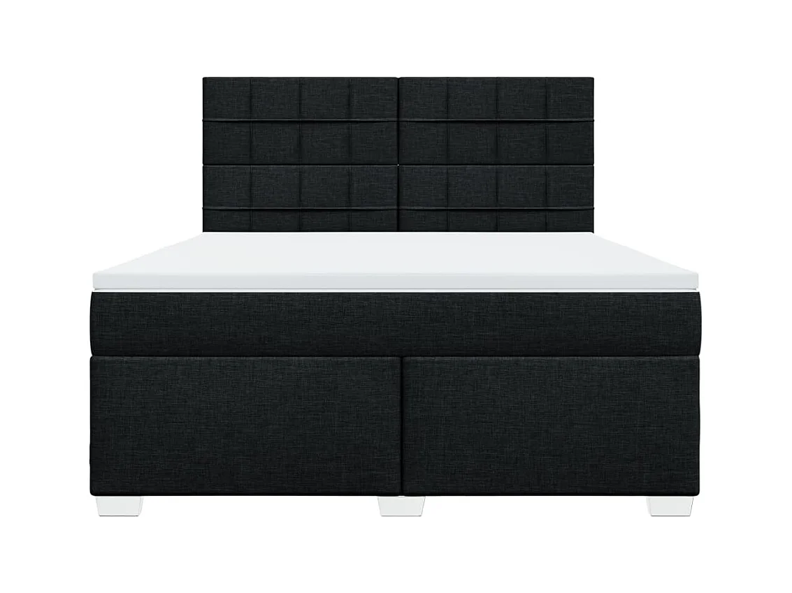 Giroletto a Molle con Materasso Nero 180x200 cm in Tessuto