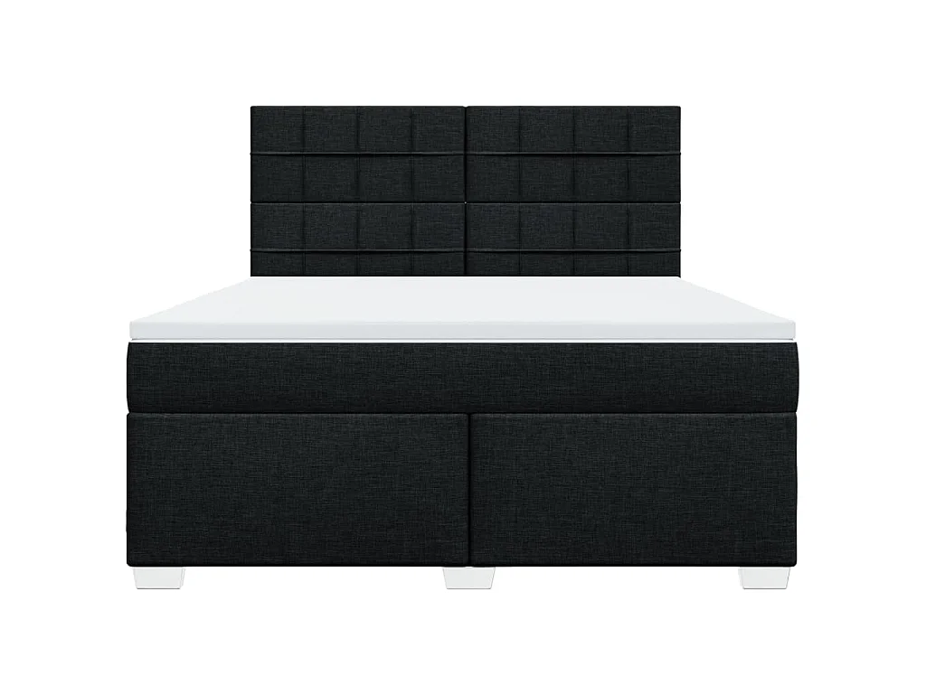 Boxspringbett mit Matratze Schwarz 180x200 cm Stoff