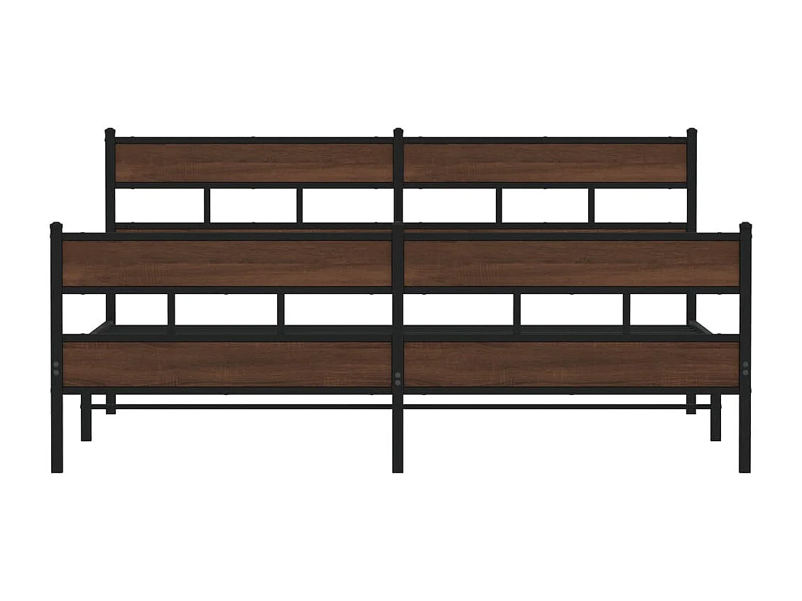 Cadre de lit en métal sans matelas chêne marron 180x200 cm