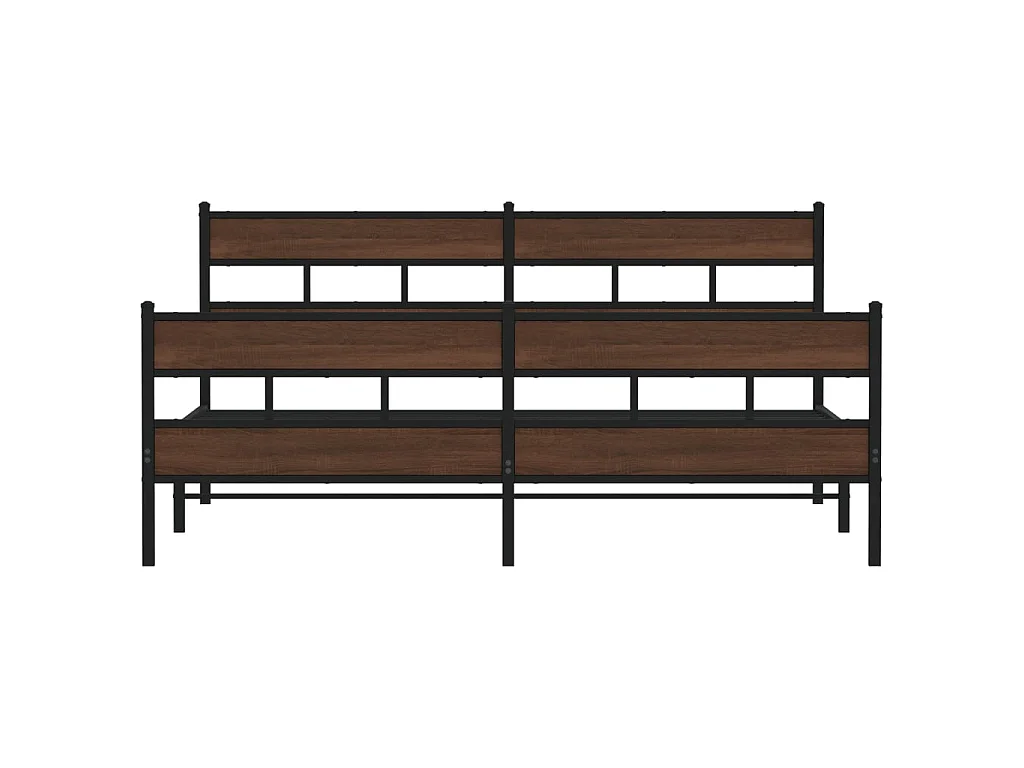 Cadre de lit en métal sans matelas chêne marron 180x200 cm