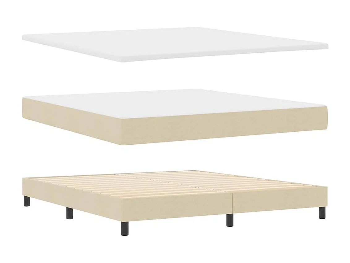 Cama box spring con colchón con colchón Crema 180 x 200 cm