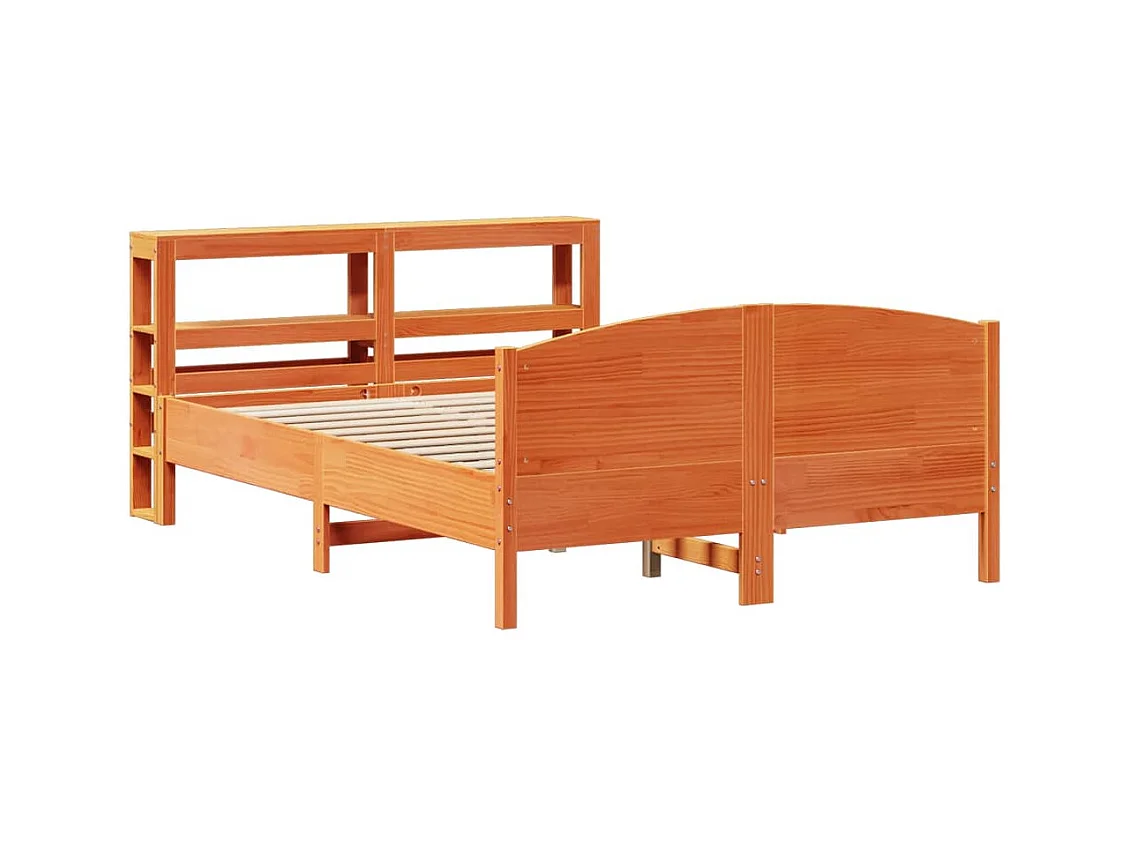 Cadre de lit sans matelas cire marron 160x200cm bois pin massif