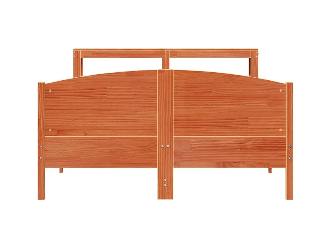 Cadre de lit sans matelas cire marron 160x200cm bois pin massif