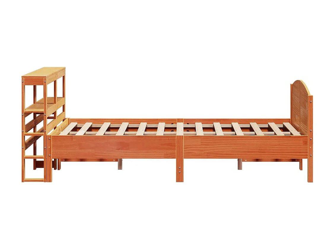 Bedframe zonder matras massief grenenhout wasbruin 160x200 cm
