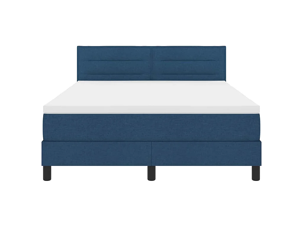 Boxspringbett mit Kissen mit Kopfteil Blau 160 x 200 cm Stoff