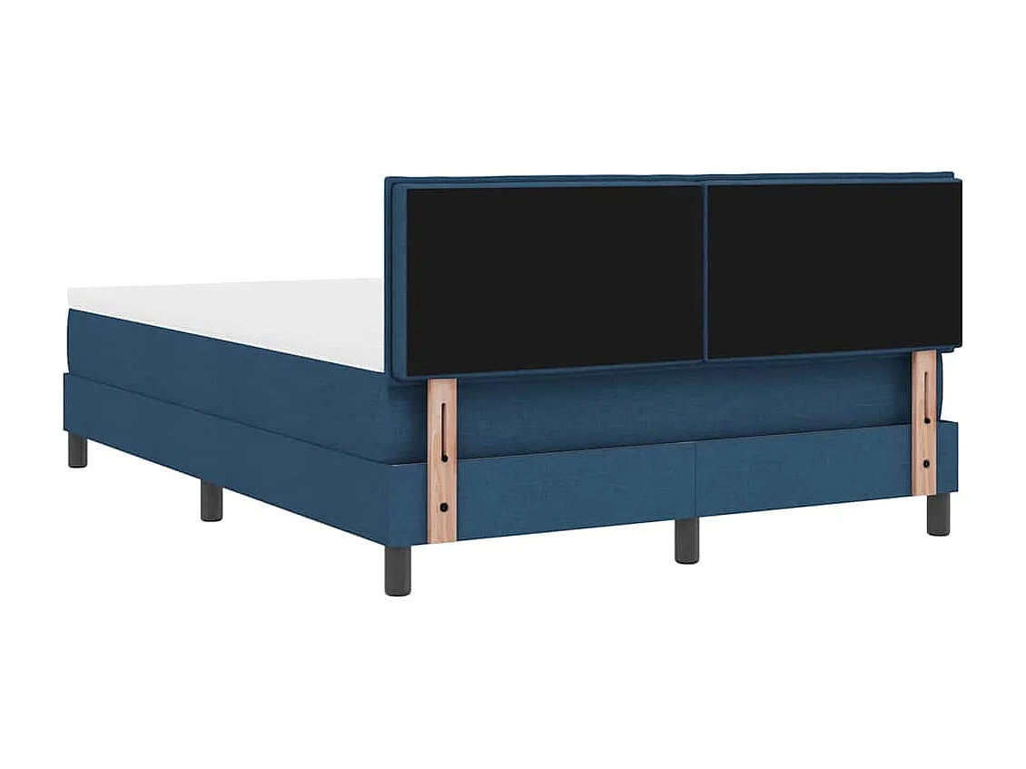 Boxspringbett mit Kissen mit Kopfteil Blau 160 x 200 cm Stoff