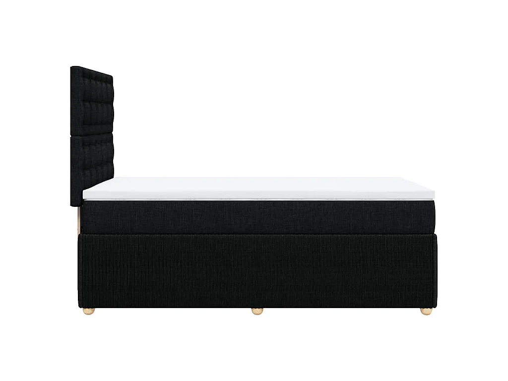 Giroletto a Molle con Materasso Nero 90x200 cm in Tessuto