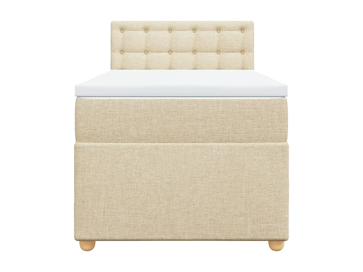 Boxspring met matras stof crèmekleurig 90x200 cm