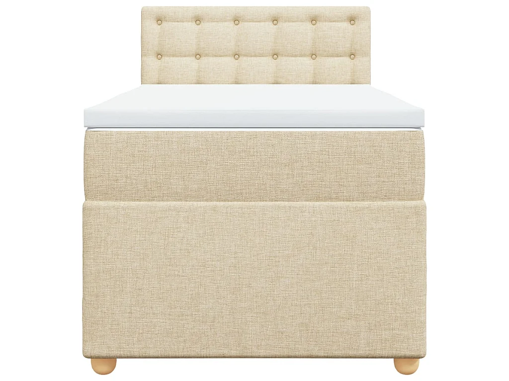 Cama com molas/colchão 90x200 cm tecido cor crème