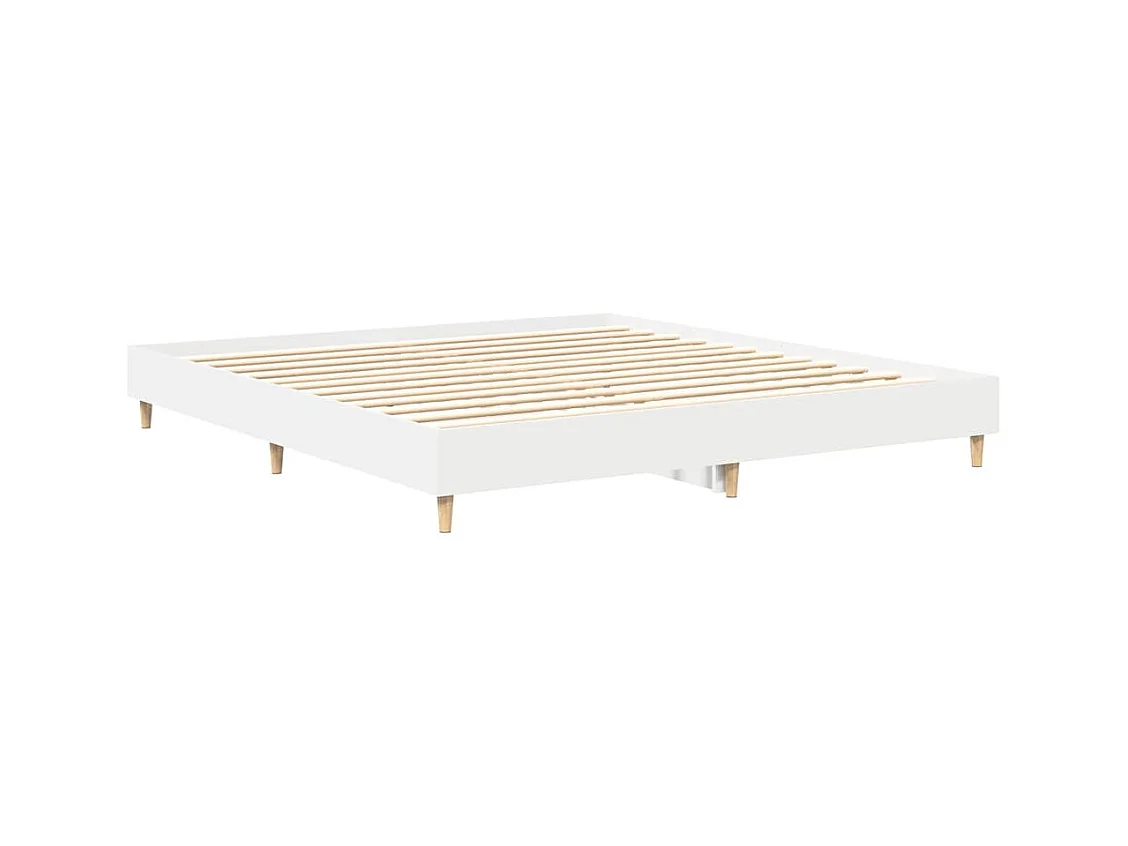 Cadre de lit sans matelas blanc 160x200 cm bois d'ingénierie