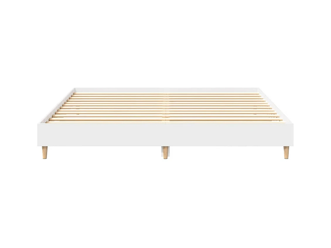 Cadre de lit sans matelas blanc 160x200 cm bois d'ingénierie